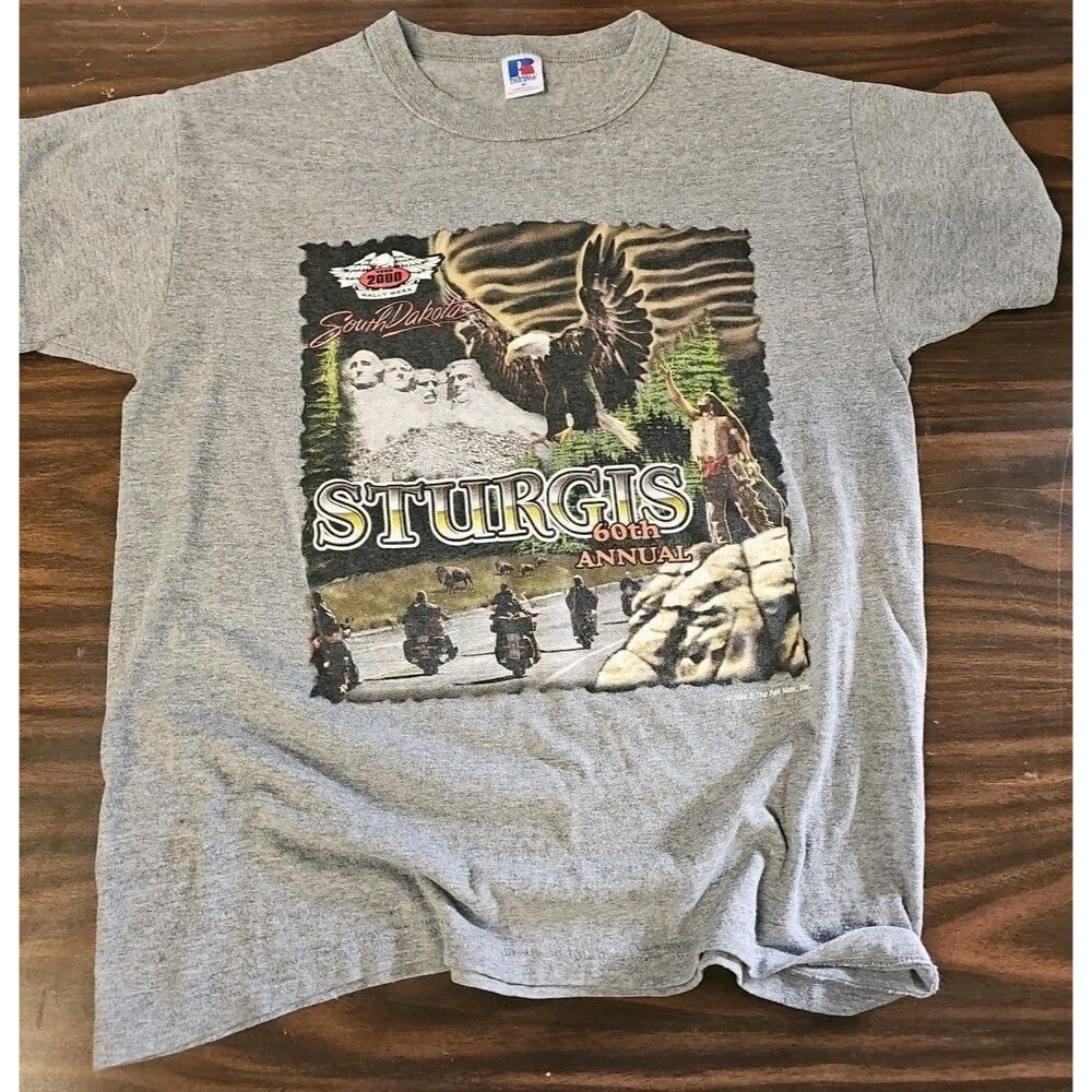 Vintage 60th Annual 2000 Sturgis Black Hills Rally 2 Sided Tee Size M